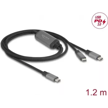USB kabelis DeLOCK 81271 1.2m USB-C 2x USB-C melns pelēks