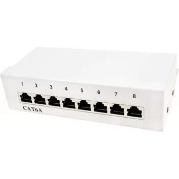LogiLink Patch Panel Desktop - sienas montāžas sadalniepanelis - RJ-45 x 8 - gaiši pelēks, RAL 7035