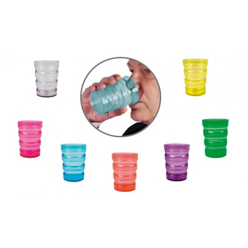 Palīgdzeršanas krūze PDS CARE 21013 - 200 ml dzeltena polipropilēna, ar vāku, pretizliešanas