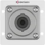 Speakon kontaktligzda Kindermann 7444000413 — 1 modulis, alumīnijs, 50×50 mm, 40 mm dziļums