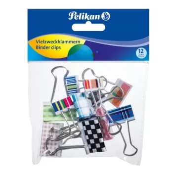 Dokumentu klipsis Pelikan 700306 Metāls Jauktas krāsas 12 gab.