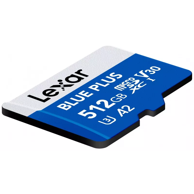 MicroSDXC atmiņas karte Lexar BLUE PLUS 512 GB, UHS‑I, nolasīšana 170 MB/s, U3/V30