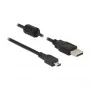 USB kabelis DeLOCK 84912 USB 2.0 1 m USB A Mini-USB B Melns