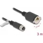 DeLOCK M12 A-kodēts 8-pin sievišķais uz RJ45 Cat.5e tīkla kabelis 3 m melns