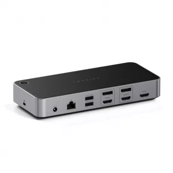 Satechi Triple 4K Display Wired Dock Melns Sudrabs 4K Ultra HD 60 Hz