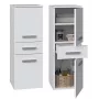 Brīvi stāvošs vannas istabas skapis Top e Shop NEL V DDS BIEL — 300×300×850 mm, 3 plaukti, balts