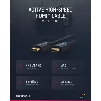 ClickTronic 39085 HDMI kabelis 20 m HDMI A tipa (Standarta) Melns (39085)
