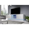 Cama TV skapis QIU 200 MDF balts glancēts/balts glancēts