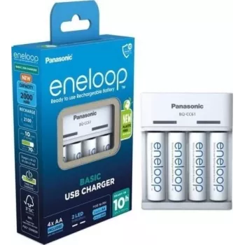 PANASONIC BASIC USB LĀDĒTĀJS + 4x AA ENELOOP 2000 mAh