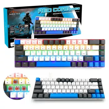 Mehāniskā tastatūra MEDIA-TECH MT1259 Red Core MX60, 60% formfaktors, CHERRY MX Red slēdži, RGB fona apgaismojums, USB, augsta profila taustiņi