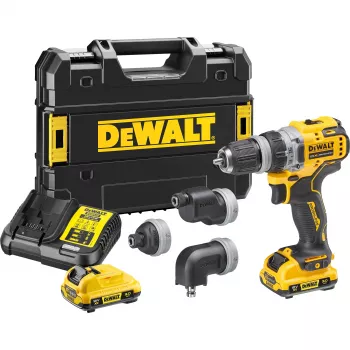 Pistoles rokturis urbis DeWalt DCD703L2T-QW — 12V, 3.0Ah x2, 1500 RPM, 10 mm bezatslēgas patrona, 25.5 N·m, 0.9 kg