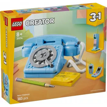 Konstruktors LEGO Creator 3-in-1 31174 Retro telefons, 383 gab., 8+ gadi, 70×110×150 mm