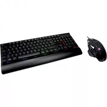 Vadu spēļu tastatūras un peles komplekts INTER-TECH KC-3000 RGB fona apgaismojums, USB savienojums