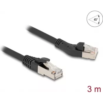 Tīkla kabelis DeLOCK RJ45 Cat.8.1 45° kreisais leņķis uz taisnu 3 m melns