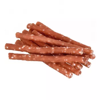 Suņu gardumi PETITTO Sticks ar pīli un rīsiem, 500 g — mīkstie treniņu kociņi pieaugušiem suņiem