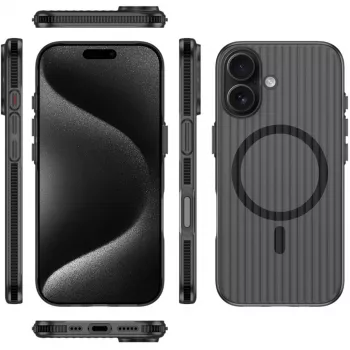 4smarts Aero Ribbed Design Case iPhone 17 16 cm (6.3 collas) Melns Caurspīdīgs