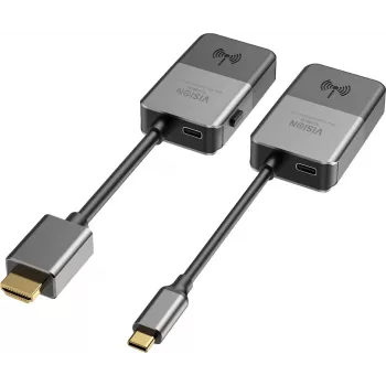 VISION TC-USBCW Bezvadu audio/video pagarinātājs HDMI pār Wi‑Fi 5, USB‑C atbalsts