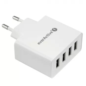 everActive lādētājs SC400 ar 4x USB portiem, kopējā 5A izeja, balts