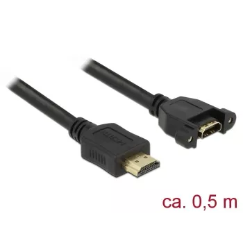 HDMI pagarinātājs DeLOCK 85463 0,5 m A tipa tēviņš-mātīte melns
