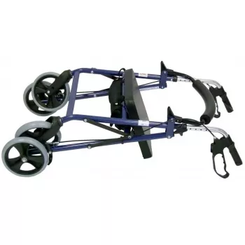 Četrriteņu rollators ar sēdekli, zils/melns