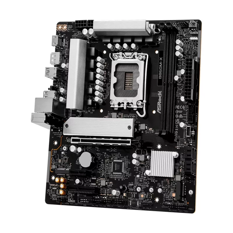 ASRock B860M-X mātesplate ar Intel B860 mikroshēmojumu, LGA 1851, micro ATX, DDR5