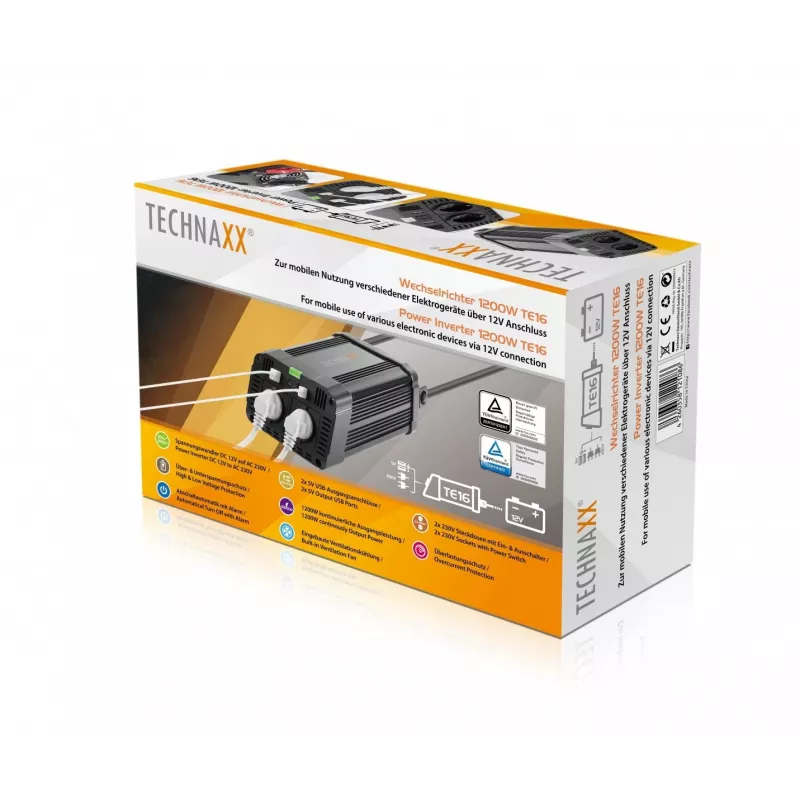 Technaxx TE16 Tīkla sprieguma pārveidotājs 1200W