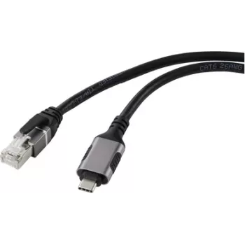 Renkforce USB, tīkla adaptera kabelis [1x USB-C® spraudnis - 1x RJ45 spraudnis] 5.00 m Alumīnija spraudnis (RF-6055782)