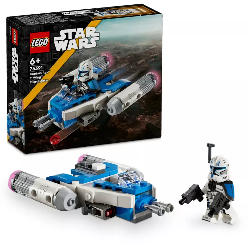 LEGO Star Wars: Captain Rex Y-Wing Microfighter — būvējams zvaigžņu kuģis ar minifigūru, 99 detaļas, 6+ gadiem