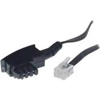 S/CONN 3m TAE F - RJ11 Melns Caurspīdīgs Telefona Kabelis
