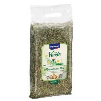 Vitakraft VitaVerde Alpu pļavas siens 1 kg — grauzējiem, dabīgs zāles aromāts, bez konservantiem