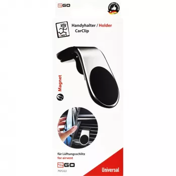 2GO CarClip pasīvais magnētiskais turētājs mobilajam telefonam Melns Sudrabs