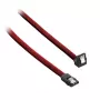 CableMod ModMesh SATA kabelis - Serial ATA 150/300/600 - SATA (sievišķais) taisnleņķa uz SATA (sievišķais) - 60cm - Asinssarkans (CM-CAB-RSAT-N60KBR-R)