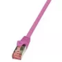 Logilink PrimeLine - Patch-Cable - RJ-45 (vīriešu) - RJ-45 (vīriešu) - 1 m - SFTP, PiMF - CAT 6 - gluds, bez halogēna - rozā (CQ2039S)