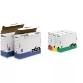 Fellowes arhīva kaste R-Kive PRIMA, balta-zila (B)80 mm, no 100% pārstrādāta kartona, 100% pārstrādājama (0026401)
