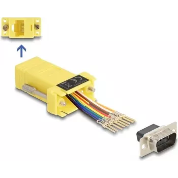 DeLOCK D-Sub 9 vīriešu uz RJ45 sieviešu montāžas komplekts balts VGA RJ-45