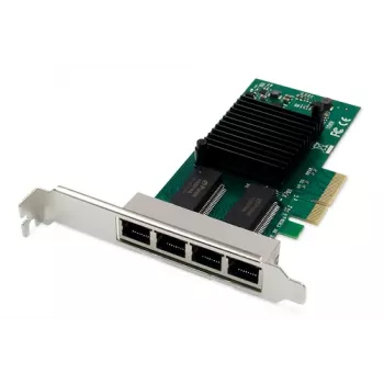DIGITUS 4 Portu Gigabit Ethernet Tīkla Karte, RJ45, PCI Express, Intel I350