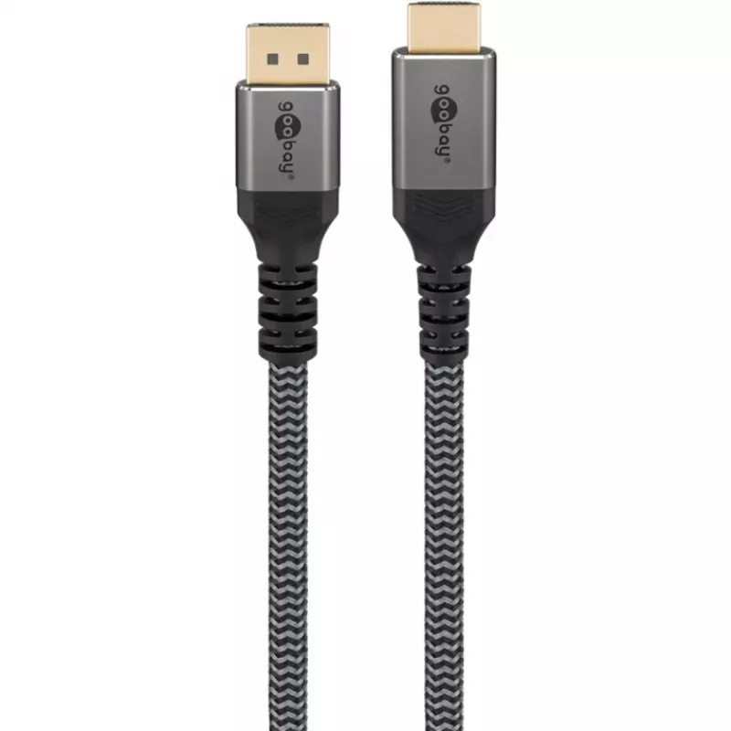 Goobay 65268 Video kabeļa adapteris 1 m DisplayPort–HDMI pelēks (65268)
