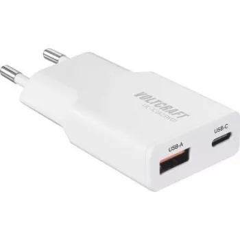 Voltcraft UC-1C1A25W01 USB lādētājs 1x USB-A USB-C ātrā uzlāde PD 3.0 balts (VC-17010775)