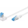 Goobay CAT 6A Patch Kabelis 1x 90° leņķis, S/FTP (PiMF), Balts, 0,25 m - fiksators augšpusē, LSZH bez halogēna, Vars (51562)