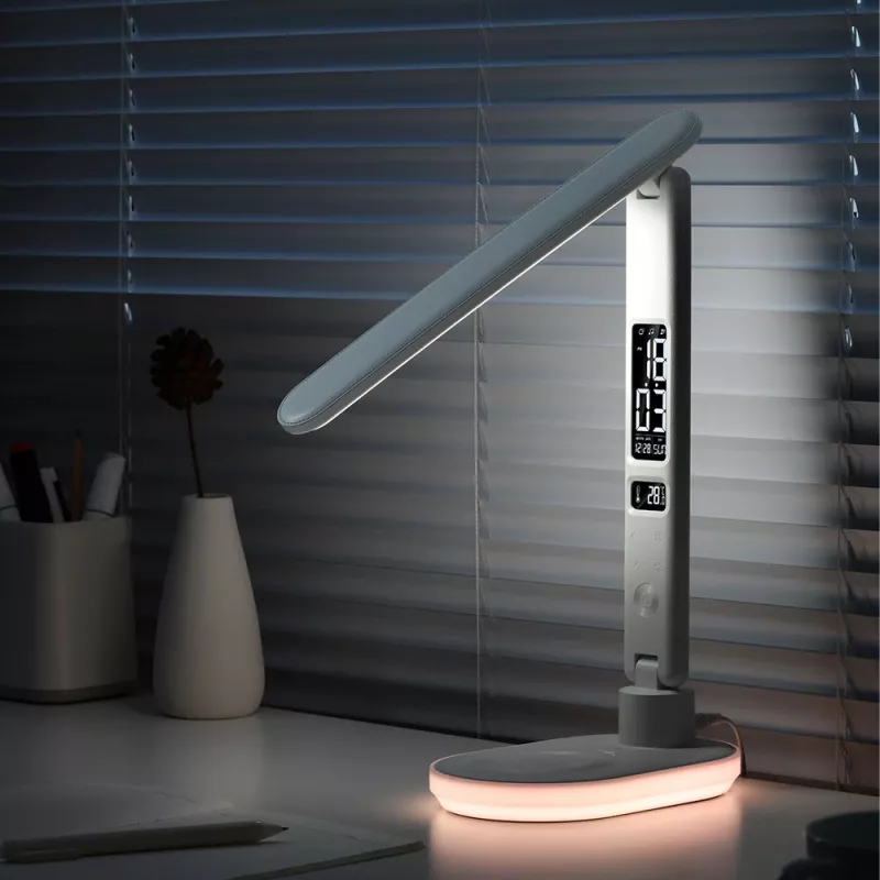 Galda lampa Hawk HW-LAMP03 White RGB — regulējama LED lampa ar RGB apgaismojumu