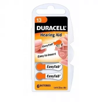 Duracell A13/DA13/ZL13 cinka-gaisa baterijas, 6 gab.