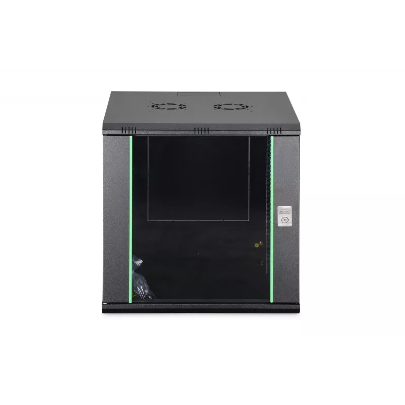 Sienas tīkla skapis DIGITUS Dynamic-N DN-37111 — 12U, 600x600 mm, IP20, atslēgas slēdzene