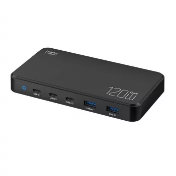Lādētāja stacija BlitzWolf BW-i100 5-in-1 120W — daudzportu lādētājs telefoniem, planšetēm, klēpjdatoriem