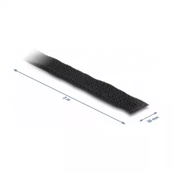 DeLOCK Līmlenta ar āķiem un cilpām 3m x 20mm melna Neilons