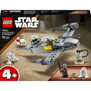 LEGO Star Wars komplekts 75410 N-1 Starfighter modelis ar 92 detaļām, minifigūrām Mando un Grogu