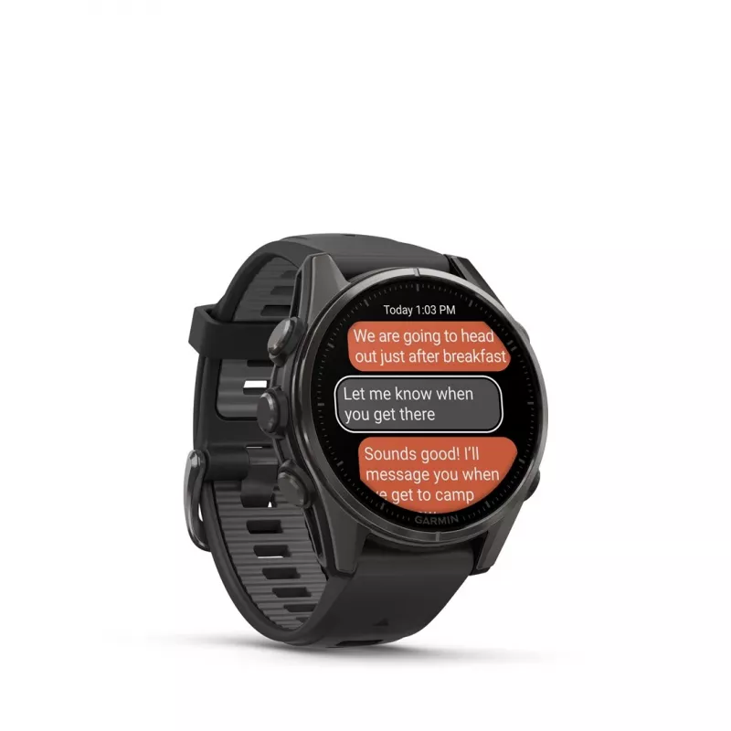 Garmin fenix 8 3.3 cm (1.3 inch) AMOLED 43 mm digitāls 416 x 416 pikseļi Skārienekrāns Melns Wi-Fi GPS (satelīts)