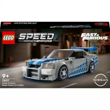 LEGO 76917 Speed Champions 2 Fast 2 Furious Nissan Skyline GT-R (R34) Auto Roataļlieta
