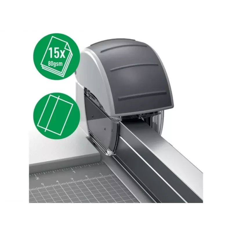 Leitz taisnā griezuma asmens nomaiņa precīzajam biroja trimmerim, 15 lapas, plastmasa, tērauds, pelēks, 14 mm, 40 mm, 48 mm