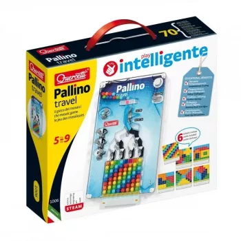 Izglītojošs mozaīkas komplekts QUERCETTI Mosaici Pallino Coding Travel Version 1006 — pārnēsājams pegboard kodēšanas komplekts