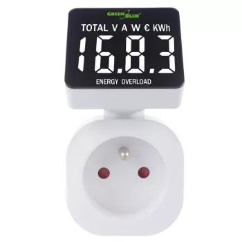 Enerģijas vatmetrs GreenBlue GB620E 220V, 16A, kontaktdakšas jaudas/enerģijas monitors